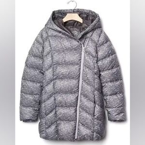 Gap Kids Puffer Parka Hooded Jacket Coat Heather Gray L
